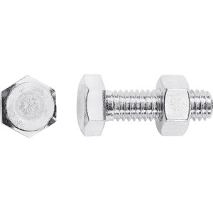 Vite per metallo LUX M8 zincata con dado, filettatura completa, ideale per costruzioni pesanti.