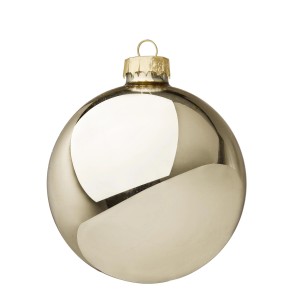 Palla di Natale dorata t.b.t. per decorazioni festive.