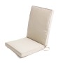 Cuscino beige per sedia da giardino, cuscino per seduta da esterno con schienale.