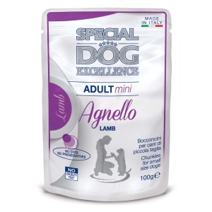 Special Dog Excellence Adult Mini cibo umido per cani con agnello, busta da 100g.