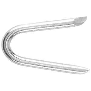 Staffa LUX zincata, 3,1 x 31 mm, a U per fissaggio fili su legno, 40 pezzi.