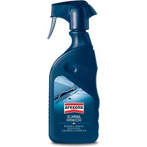 Flacone spray di Arexons elimina ghiaccio per parabrezza auto.