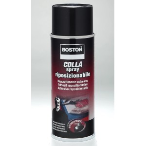 Boston Colla Spray, adesivo spray riposizionabile per vari usi.