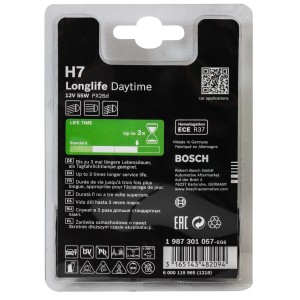 Bosch GLL Longlife H7: Lampadina auto per luci diurne a lunga durata.