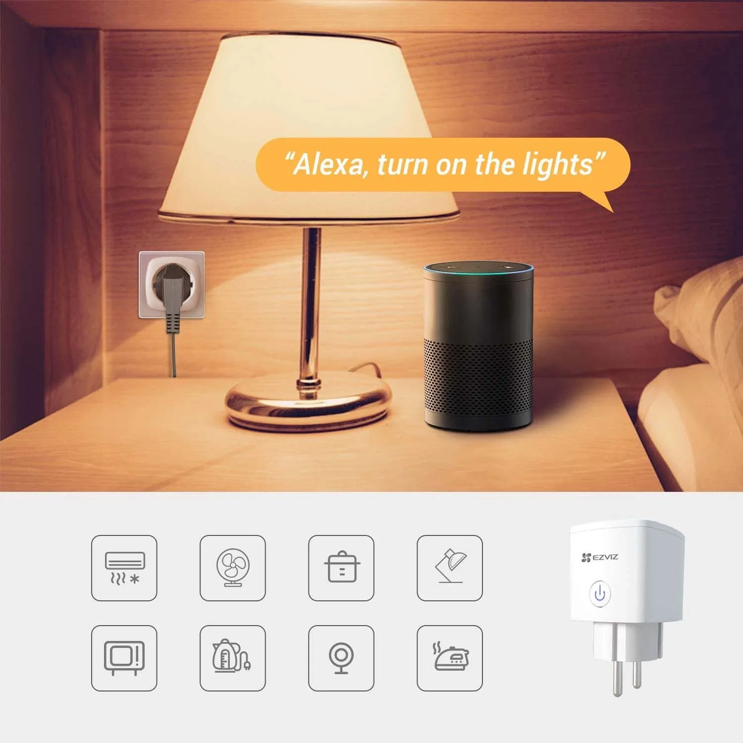 Controllo smart: Lampada, assistente vocale e t.b.t. per la videosorveglianza.