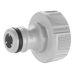 Connettore grigio Gardena per irrigazione tubi da giardino.