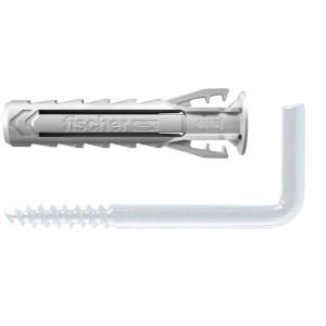 Tassello Fischer con gancio a vite, adatto a diverse applicazioni.