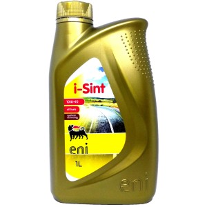 Olio motore Eni i-Sint 10W-40, flacone da 1 litro per tutti i carburanti.