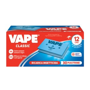 Ricarica antizanzare Vape Classic con 30 piastrine per la protezione dalle zanzare.