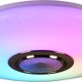 Plafoniera LED bianca Musica con altoparlante e colori arcobaleno.