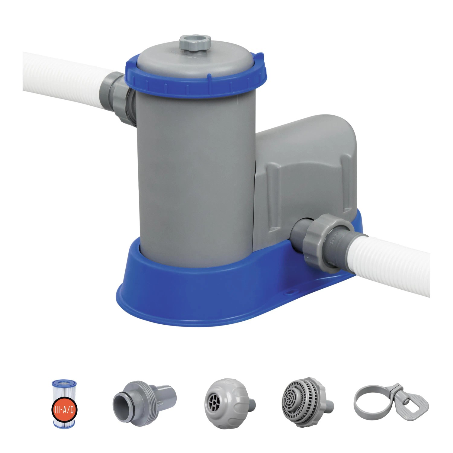 Pompa filtro Bestway Flowclear 5.678 l/h per piscine con accessori.