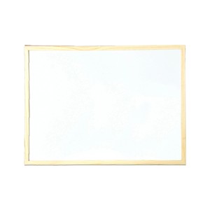 Lavagna memo t.b.t. con cornice in legno, superficie bianca.