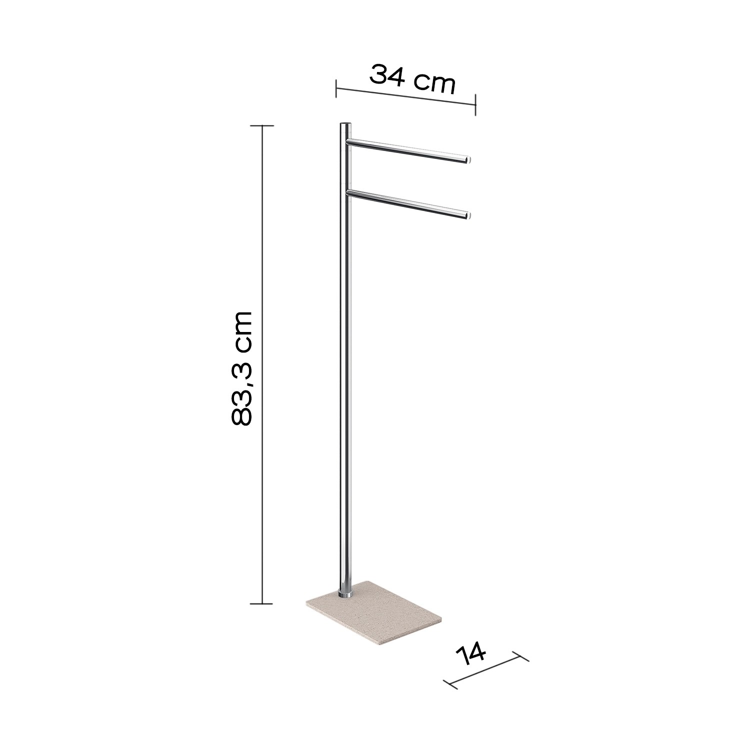 Porta asciugamani da terra Trilly h84,8 x l14 x p34 cm beige