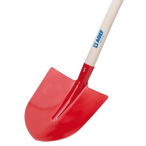 Vanga rossa con manico in legno, adatta per giardinaggio e per scavare la terra.