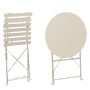 Set bistrot pieghevole AUSTIN beige: tavolo e sedia in acciaio per terrazza e giardino.