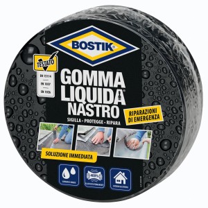 Nastro di gomma liquida Bostik per sigillare e riparare, ideale per emergenze.