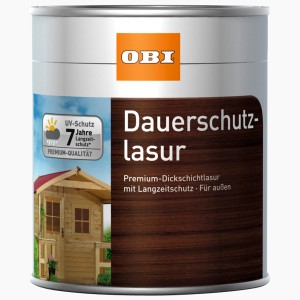 Barattolo di vernice protettiva a lunga durata OBI Betulla, vernice per legno premium per esterni, con protezione UV.