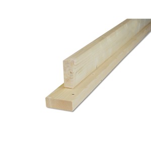 Listelli in legno piallato di colore chiaro, ideali per progetti di costruzione e ristrutturazione.