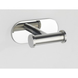Wenko Gancio a muro doppio Turbo-Loc Orea Shine in acciaio inox, porta asciugamani lucido per bagno e cucina.