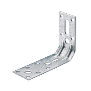 Staffa angolare regolabile Hettich, 70x70x35 mm, acciaio zincato, con foro asolato.