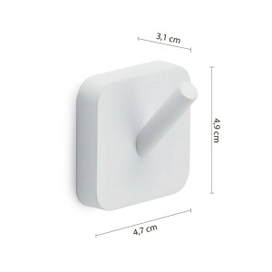 Gancio bianco t.b.t. con dimensioni per Scopini WC.