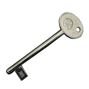 Chiave per cilindro color argento.