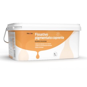 Secchio bianco di Iriscolor Fissativo pigmentato coprente, fondo isolante per pareti interne.