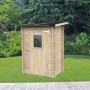 Casetta in legno Argenta 146x98 cm in giardino. Abete chiaro, tetto nero, porta con finestra. Per attrezzi.