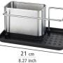 WENKO Spülorganizer Orio in acciaio inox: Porta spugna, detersivo e spazzola per la cucina.