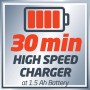 Caricabatterie rapido per avvitatore a batteria, carica in 30 min.