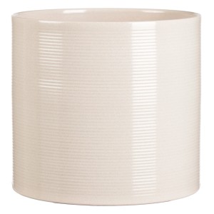 Scheurich portavaso 828, Ø 16 cm, Sesame, in ceramica con sottili scanalature orizzontali.