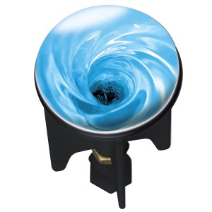 Wenko Tappo di scarico Water con motivo a vortice blu per lavabi.