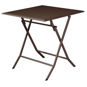 Tavolo da giardino quadrato marrone t.b.t. con funzione pieghevole.