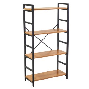 Scaffale in metallo e legno Achille 4 ripiani 60x28x117 cm