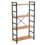 Scaffale in metallo e legno Achille 4 ripiani 60x28x117 cm