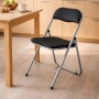 Sedia pieghevole in acciaio con imbotittura 45x45x80 cm nero_3