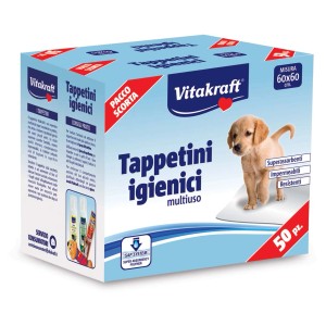 Confezione di tappetini igienici Vitakraft per cani, 50 pezzi, 60x60 cm.