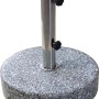 Supporto per ombrellone Hostena grigio in granito con tubo argentato.