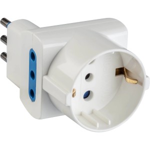Adattatore multiplo t.b.t. bianco per prese.
