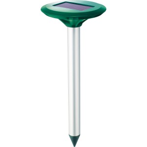 Dissuasore solare per talpe fino a 850 m² con pannello solare e picchetto in alluminio.