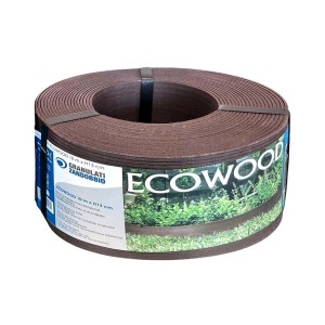 Bordura per prato ECOWOOD, marrone, 10 m x 13 cm, rotolo per bordure da giardino.