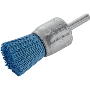 Spazzola per trapano t.b.t. blu con gambo in metallo per trapani.