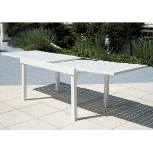Tavolo da giardino bianco allungabile. Ideale per giardino e terrazza.