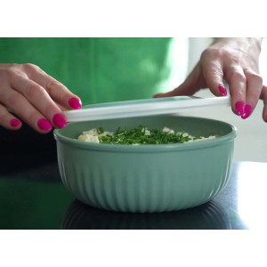 Set 4 ciotole Poker Chef con coperchio verde