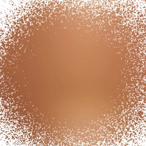 Sfumatura marrone rame con bordo bianco screziato.
