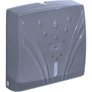 Contenitore da parete grigio con motivo a gocce per accessori e contenitori.