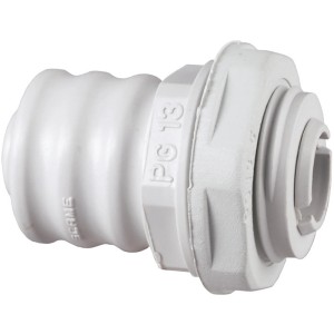 Pressacavo bianco PG13 per scatola di derivazione.