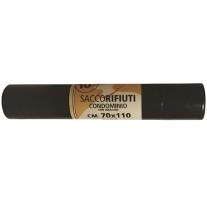 Rotolo di sacchi neri per rifiuti, 70x110 cm, per contenitori.