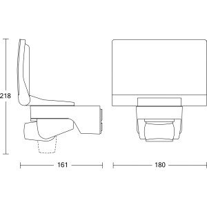 Schizzo del faretto LED bianco Steinel XLED Home 2 SC con dimensioni.