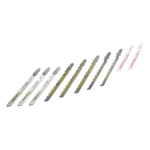 Set di 10 lame per seghetto alternativo LUX con attacco a T per legno e metallo.